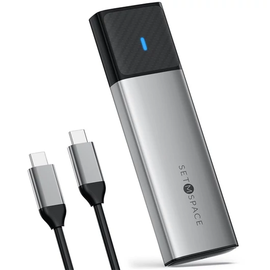Orico Külső M.2 ház - STPWDM2-G2-GY (USB-A / C -> M.2 NVMe, Max.: 8TB, 10 Gbps)