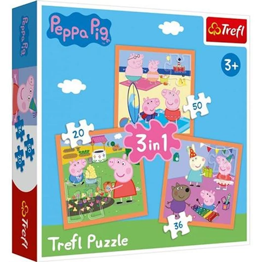 Trefl Peppa malac: A leleményes Peppa 3 az 1-ben puzzle (34852)