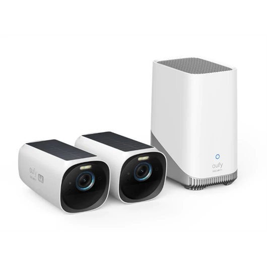 ANKER EUFYCAM3 S330 Biztonsági Kamera Rendszer (2 + 1) 4K, Beépített Napelem, WiFi-s, vízálló, kültéri - T88713W1