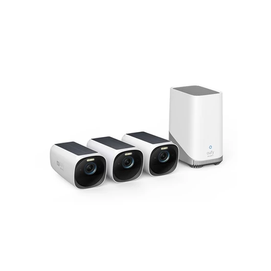 ANKER EUFYCAM3 S330 Biztonsági Kamera Rendszer (3 + 1) 4K, Beépített Napelem, WiFi-s, vízálló, kültéri - T88723W1