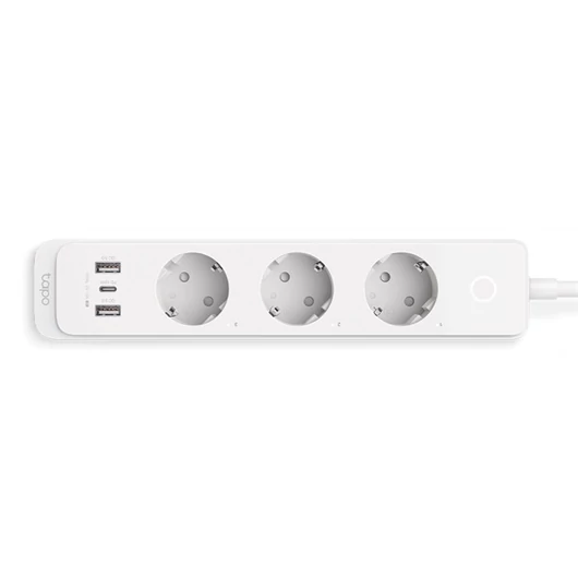 TP-LINK Okos Elosztósor Wifi-s, 3xDugalj + 2xUSB + 1x 18W USB-C, TAPO P300