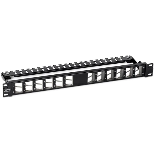 24-PORT BLANK ANGLED KEYSTONE SHIELDED 1U PATCH PANEL