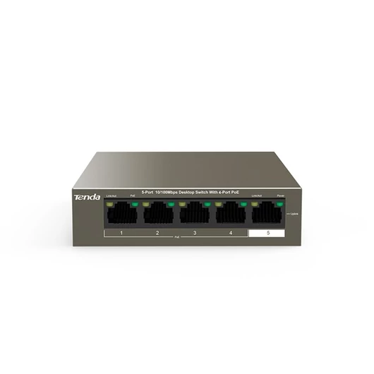 Tenda Switch PoE - TEF1105P-4-63W (5x100Mbps; 4 af / at PoE+ port; 58W)