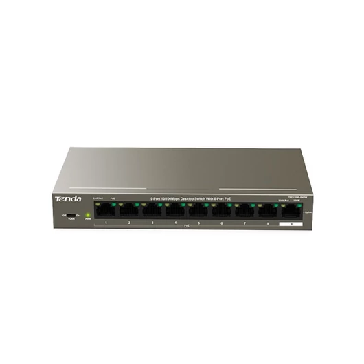 Tenda Switch PoE - TEF1109P-8-63W (9x100Mbps; 8 af / at PoE+ port; 58W)