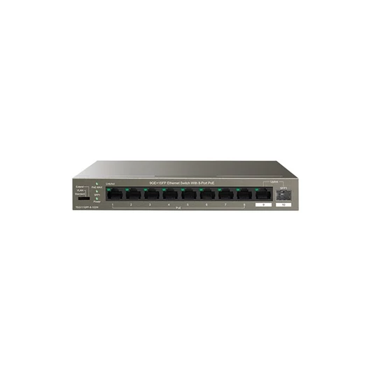 Tenda Switch PoE - TEG1110PF-8-102W (9x1Gbps; 1x SFP; 8 af / at PoE+ port; 92W)