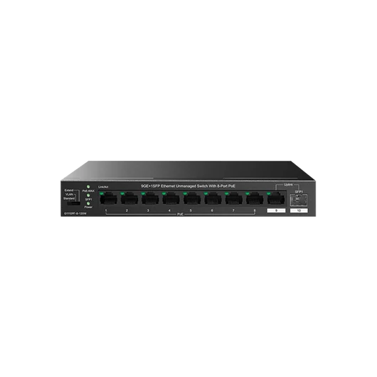 Tenda Switch PoE - TEG1110PF-8-120W (9x1Gbps; 1xSFP; 8x af / at PoE; 92W)