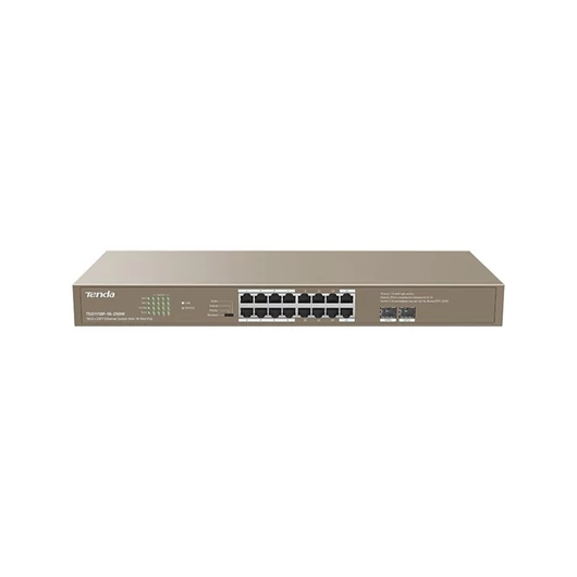 Tenda Switch PoE - TEG1118P-16-250W (16x1Gbps; 16 af / at PoE+ port; 2x SFP; 230W; rack-mount)