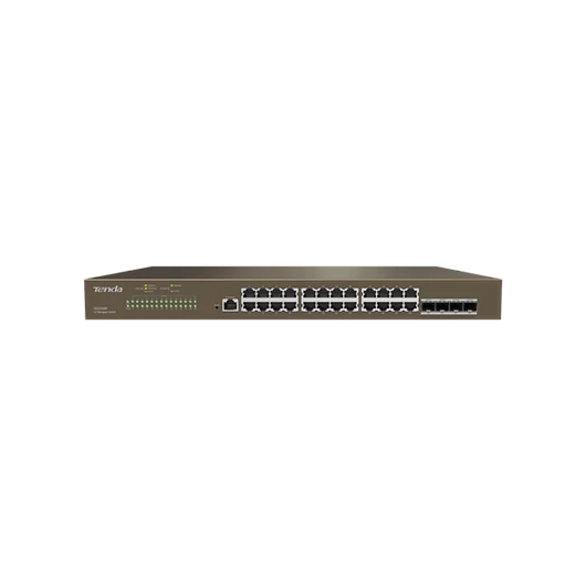 Tenda Switch Vezérelhető - TEG3328F (L2; 24x1Gbps + 4x1G SFP port; rack-mount)