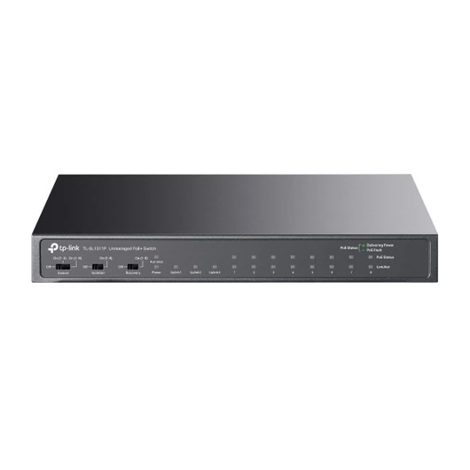 TP-Link Switch  PoE - TL-SL1311P (11port; 8x 100Mbps af / at PoE+ port; 2x 1Gbps port; 1x 1Gbps SFP; 65W)