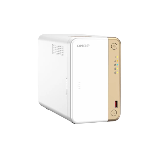 QNAP NAS 2 fiókos Intel® Celeron N4505 2x2,9GHz, 4GB RAM, 1x2500Mbps, HDMI, 2xM.2 2280 Slot, 2xUSB3.2Gen2 - TS-262-4G