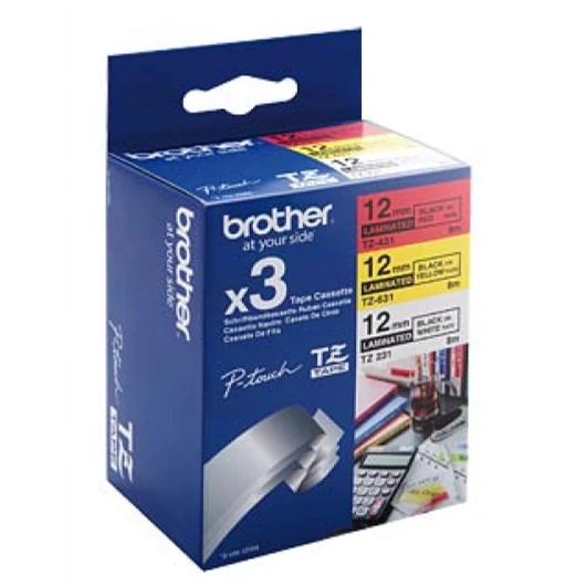 Brother TZe-31M3 szalagkazetta csomag (TZe-231 + TZe-431 + TZe-631) Brother