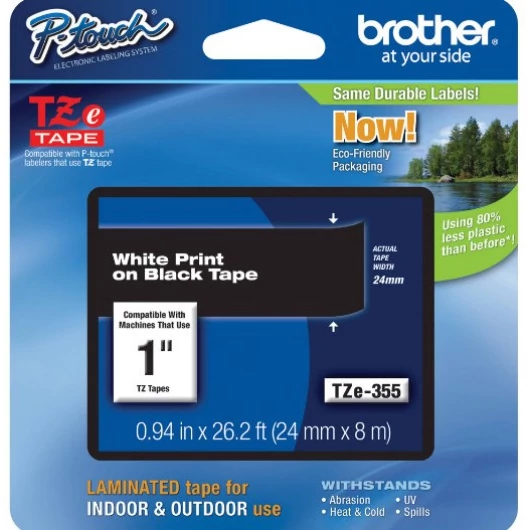 Brother TZe-355 24 mm széles 8 m hosszú szalagkazetta Brother