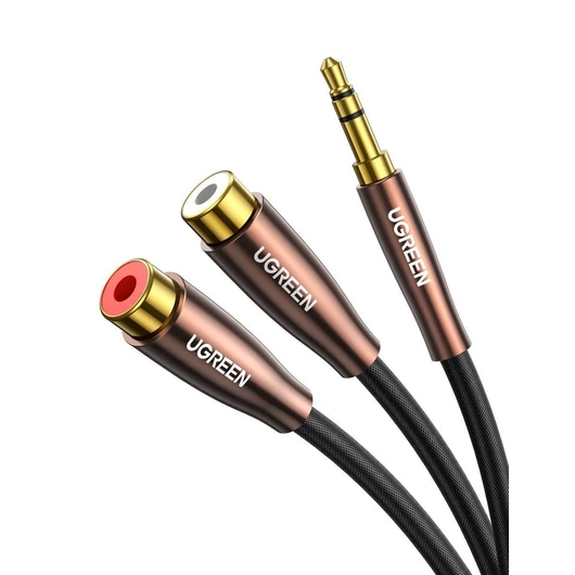 UGREEN AV194 2x RCA anya, Cinch, jack apa, 3.5mm, kábel, 0.25m (50129)