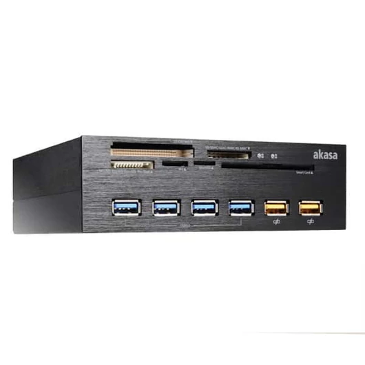 HUB 5.25 USB 3.0 Akasa InterConnect EX 6 Port w/ Fast Charging + 5 Port kártyaolvasó