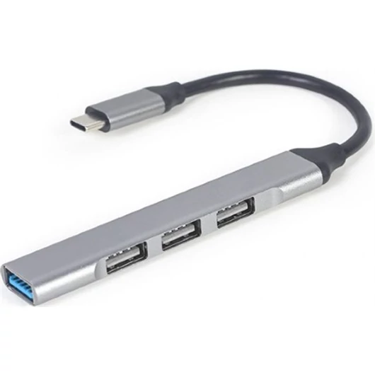 Gembird 4-portos USB-C - USB 3.0 hub szürke