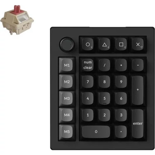 Keychron V0 Ultra 8K Bluetooth / vezeték nélküli Silk POM Red mechanikus numerikus billentyűzet fekete