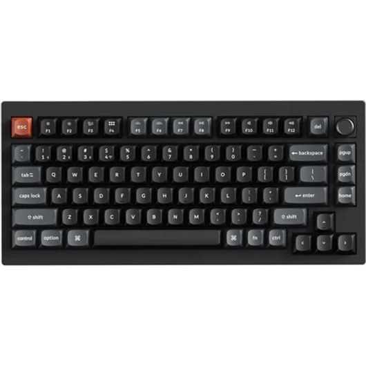Keychron V1 Ultra 8K Bluetooth / vezeték nélküli magyar Silk POM Red mechanikus billentyűzet fekete