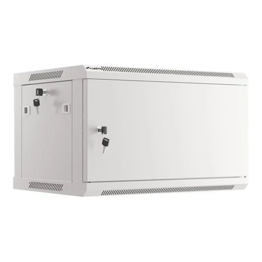 LANBERG Wall mount cabinet 19inch 6U 600x450 steel doors grey flat pack