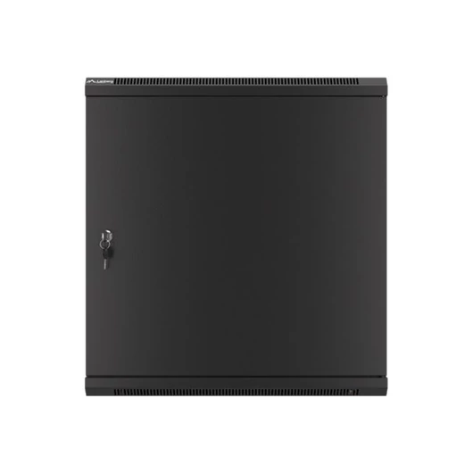 LANBERG Wall mount cabinet 19inch 12U 600x450 steel doors black flat pack