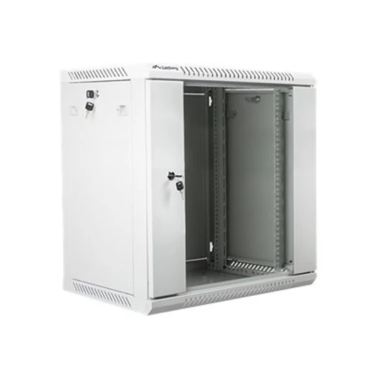 LANBERG WF01-6412-10S Lanberg 19 fali rack szekrény 12U 600x450mm szürke (üvegajtó)