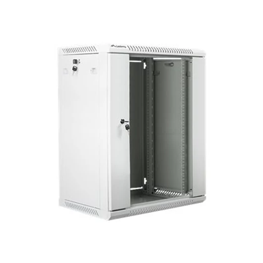 LANBERG WF01-6415-10S Lanberg 19 fali rack szekrény 15U 600x450mm szürke (üvegajtó)
