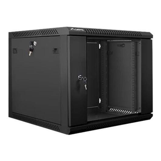 LANBERG WF01-6609-10B Lanberg 19 fali rack szekrény 9U 600x600mm fekete (üvegajtó)