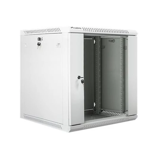 LANBERG WF01-6612-10S Lanberg 19 fali rack szekrény 12U 600x600mm szürke (üvegajtó)