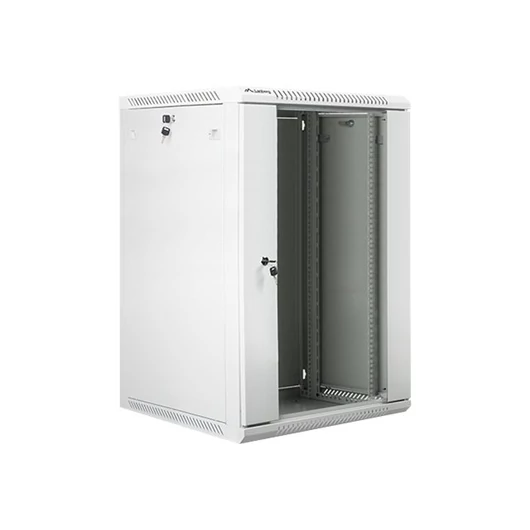 LANBERG WF01-6618-10S Lanberg 19 fali rack szekrény 18U 600x600mm szürke (üvegajtó)