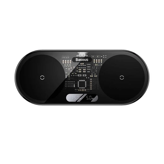 Baseus Digital LED Display kettős Qi vezeték nélküli töltő 20W (WXSX010101)