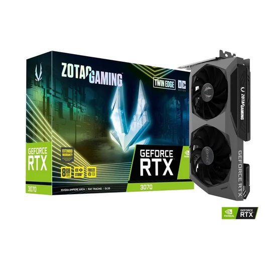 Zotac GeForce RTX 3070 Twin Edge OC 8GB LHR videokártya (ZT-A30700H-10PLHR)