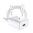 Kép 1/3 - S-Link Telefon töltő  -  SL-EC40T  (1db USB, 5V / 2.4A, 12W, Gyorstöltés, USB Type-C, 100cm adat + töltőkábel, fehér)