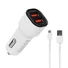 Kép 1/6 - S-Link Autós töltő  -  SL-EC30M  (2db USB, 5V / 2.4A / 3,4A, 17W, Micro usb, 100cm adat + töltőkábel, fehér)