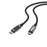 Kép 3/5 - S-Link kábel - LCC-0100 (LED kijelző, 100W, Gyorstöltés, Type-C to Type-C 100cm adat + töltőkábel, fekete, fonott)