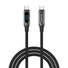 Kép 1/5 - S-Link kábel - LCC-0100 (LED kijelző, 100W, Gyorstöltés, Type-C to Type-C 100cm adat + töltőkábel, fekete, fonott)