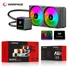 Kép 1/3 - Rampage CPU Water Cooler - INFINITE V240 (Mágneses kijelző, 36,9dB max., 98,54 m3 / h; 2x12cm, A-RGB LED, fekete)