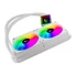 Kép 3/8 - Rampage CPU Water Cooler - INFINITE V240 (Mágneses kijelző, 36,9dB max., 98,54 m3 / h; 2x12cm, A-RGB LED, fehér)