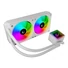 Kép 7/8 - Rampage CPU Water Cooler - INFINITE V240 (Mágneses kijelző, 36,9dB max., 98,54 m3 / h; 2x12cm, A-RGB LED, fehér)