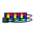 Kép 2/2 - Rampage CPU Water Cooler - INFINITE V360 (Mágneses kijelző, 36,9dB max., 98,54 m3 / h; 3x12cm, A-RGB LED, fekete)