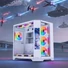 Kép 6/9 - Rampage Számítógépház - NOVA (fehér; üveg; ATX; 9,17" TFT kijelző, 7x120mm RGB, 1xUSB3.0 + 1xUSB2.0)