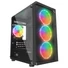 Kép 1/7 - Rampage Számítógépház - VEGA V2 (fekete; üveg; mATX; alsó táp; 4x120mm RGB, 1xUSB3.0 + 2xUSB2.0)