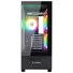Kép 2/6 - Rampage Számítógépház - CALIBRE (fekete; üveg; mATX; alsó táp; 3x120mm RGB, 1xUSB3.0 + 2xUSB2.0)