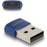Kép 2/2 - Delock USB-A 2.0 -> USB-C M / F adapter kék