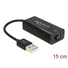 Kép 1/2 - Delock Átalakító - 62595 (USB2.0 -> Lan RJ45, Fekete)