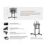 Kép 10/13 - Equip TV állvány - 650633 (55"-100" álló, dönthető, állítható magasság, gurulós, motoros, Max.:120kg, fekete)
