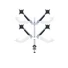 Kép 7/31 - MULTIBRACKETS 4 karos asztali konzol, M VESA Gas Lift Arm Quad Silver