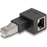 Kép 2/2 - Delock RJ45 CAT6A UTP -> RJ45 CAT6A UTP M / F adapter fekete 90° bal