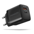 Kép 2/3 - Hálózati töltő Axagon 1x USB-C és 1x USB-A, 30W PD3.0/QC3.0/AFC/Apple, fekete