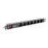 Kép 2/3 - LANBERG PDU-07F-0200-IEC-BK PDU 1U 10A, 7 sockets schuco, 2m, Black