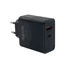 Kép 1/2 - APPROX Telefontöltő - USB Type-C, USB-A port, 45W gyorstöltő + 1m USB Type-C kábel, Fekete