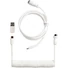 Kép 1/2 - Keychron Coiled Aviator 8K USB-C -> 5-Pin (GX12) M / F adatkábel 1.7m fehér +A-C típusú adapter